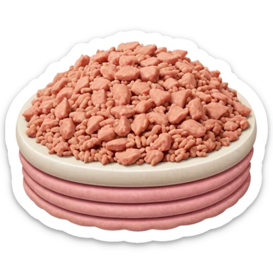 a pile of ground turkey, simple, clear sticker