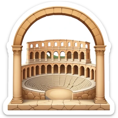 Pula Arena Landmark Emoji – Depicting the Roman amphitheater with its large stone arches. sticker