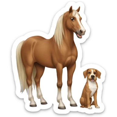 horse with two dogs sticker