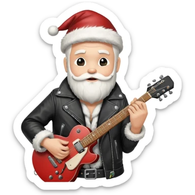 rock n roll santa sticker