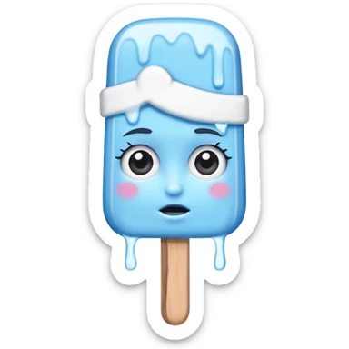 monochrome popsicle with eyes and headband sticker