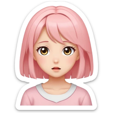 Anime girl clapping cheeks sticker