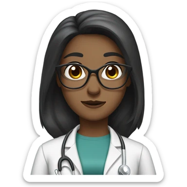 Female Dr with long dark hair schnauzer  sticker