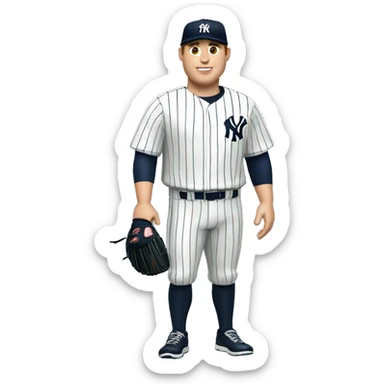 White man chubby with jersey of the New York Yankees  sticker