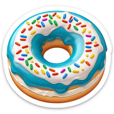 white donut with sprinkles sticker