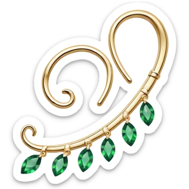 Elvish fae shiny sparkly translucent diaphanous ear climber ear cuff ear piece apparel sticker