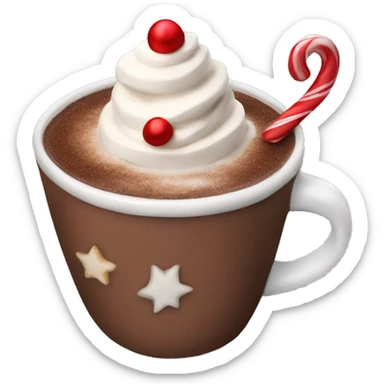 hot chocolate with christmas toppings sticker