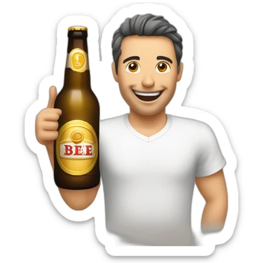 Joyeux anniversaire avec une bière sticker