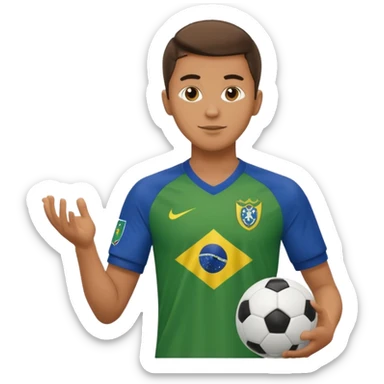 A guy juggling a soccer ball with a brazil fc shirt on sticker