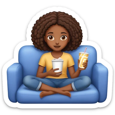 Black girl relaxing watching a movie  sticker
