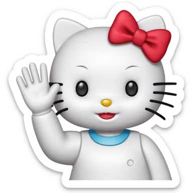 hello kitty contente et dit coucou sticker