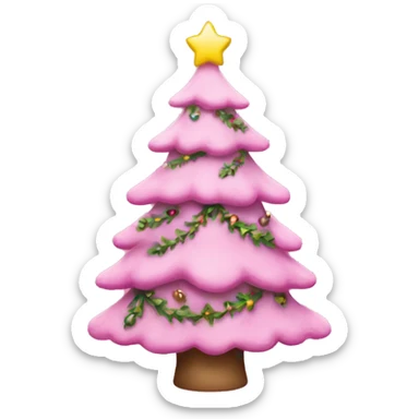 Pink Christmas tree sticker