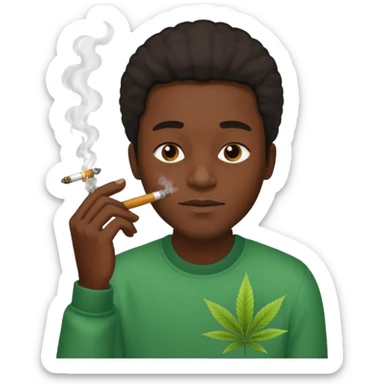 Black man smoking weed sticker