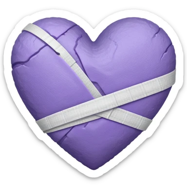 Heart Heart bandaged with subtle purple colour sticker