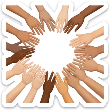 People put their hands together and make a wish sticker