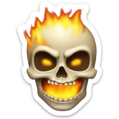 Skull blazing a fake joiny sticker