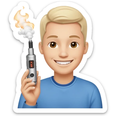happy emoji whit vape sticker