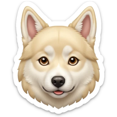Blonde Siberian husky with floppy ears sticker