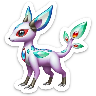 Shiny Colorful Vernid-Trico-Meloetta-Latias-Koraidon-Peppercat-Protogen-Pokémon-Digimon-Fakémon-fusion-hybrid-creature sticker