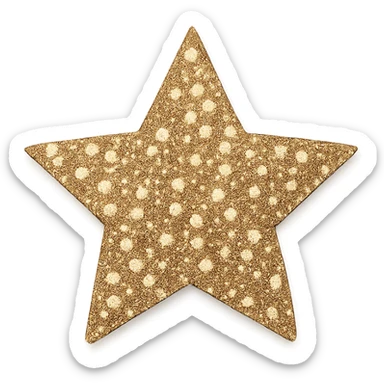 mini star with a glitter texture, glamorous and stylish, no background sticker