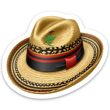 Sombrero Vueltiao con varias rallas negras sticker