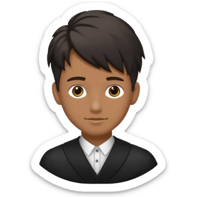 homme cheveux long attaché noir sans cheuveux dépanssant  16 ans, un peu bronzé  sticker