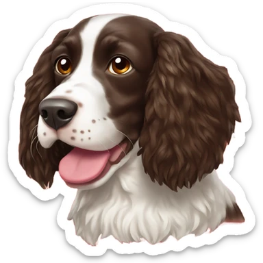 tri color springer spaniel wearing a christmas sweater sticker