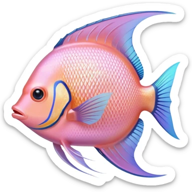 Pastel pink Angel fish sticker