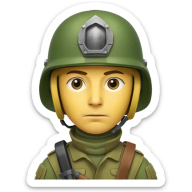 Soldier just face no body generic yellow skin with a BLANK  gunner helmet that IS GREEN AND has NO FUCKING ISIGNIA ON THE HELMET sticker