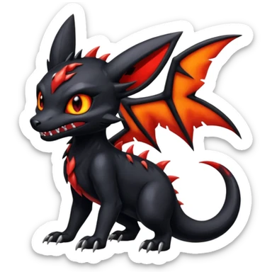 Shiny spooky evil Umbreon-Salandit-Charmeleon-Guilmon-fusion sticker