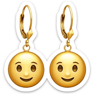 create a golden earrings emoji  the most attractive any one or all of them ill choose it should be fully golden sticker
