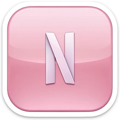 Netflix aesthetic "N" logo in pastel pink sticker