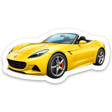 Generate a high-quality iPhone-style emoji of a yellow sports car, sleek and shiny, realistic shading, smooth gradient colors, 3D cartoon-like style, simple white background, high-resolution.

 sticker