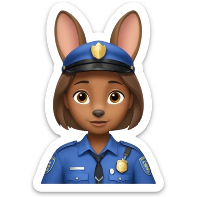 judy hopps with police suit from zootopia, pixar sticker