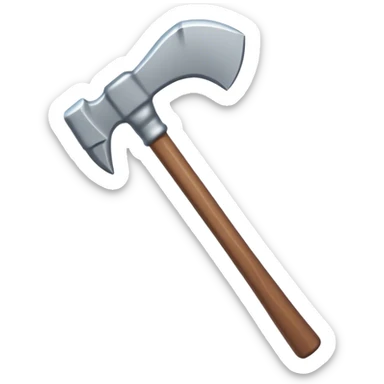 Clash of Clans aesthetic: Cinematic Playful Pixel 3D isometric Pickaxe Emoji, rendered in a 3D vector-style similar to standard emojis with minimal shading and bold, simplified shapes. A compact, distinct form with signature details, softly glowing with a pixelated adventure charm. Simplified yet unmistakably iconic, highly detailed and consistent, glowing with a soft radiance and high shine. Stylized with a touch of classic pixel-art charm and a soft glowing outline, capturing the essence of a beloved gaming relic with a friendly, playful manner! sticker