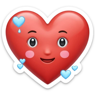 Crea un emoji de corazon que una mitad sea celeste y la otra blanca y en la unión de los colores que este difuminado sticker