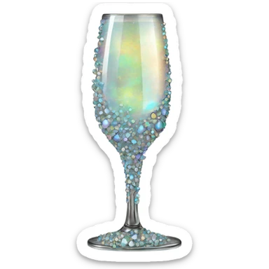 opal crystal gemstone encrusted champagne glass  sticker