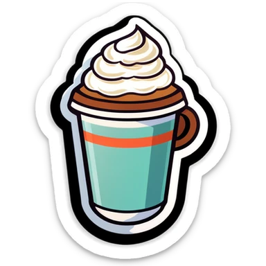 Coffee with whip cream sticker