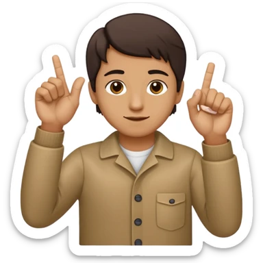 Hold up your hands. With your left hand, make a ‘6’ by curling your index finger like a hook while sticking your thumb out. With your right hand, make a ‘7’ by pointing your index finger straight and your thumb sideways like an L-shape. Put both hands next to each other — that’s the 67 meme sticker