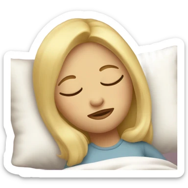 blonde girl asleep in bed  sticker