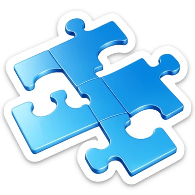puzzle piece emoji in blue professional design for business presentation, clean edges, modern corporate aesthetic sticker