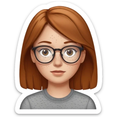 Make a white girl who has a little bit of a indent on her left eye do to a four wheeler rec light brown hair with glasses sticker