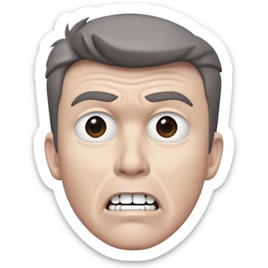 Really Wide Rick Astley with a kinda worried face but his upper teeth are sticking out and he is gray and you could barely see parts of him sticker