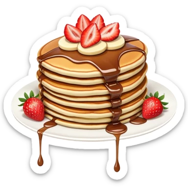 Pancakes with Nutella and strawberry aesthetic  sticker