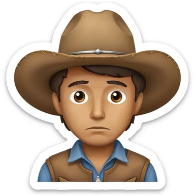 sad cowboy sticker
