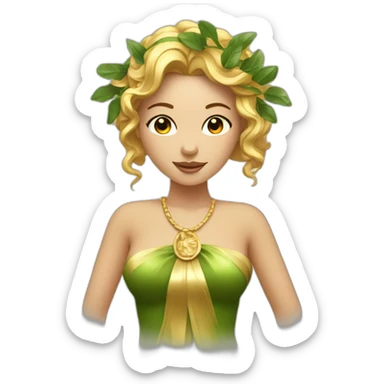golden sexy lady with laurel wreath  sticker