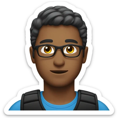 Finance bro with blue shirt and black gilet sticker