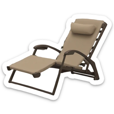 brown beach lounge chair sticker
