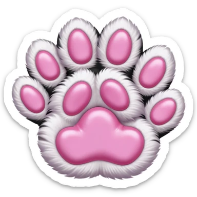 cat paw, cute feline foot with pink paw pads sticker