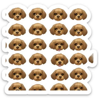 Cachorro Yorkshire piscando o olho, cabelo comprido, franja comprida, tocando o chão, língua para fora sticker